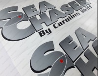 Sea Chaser by Carolina Skiff Boat Logo Decals Set of 2 x 31"